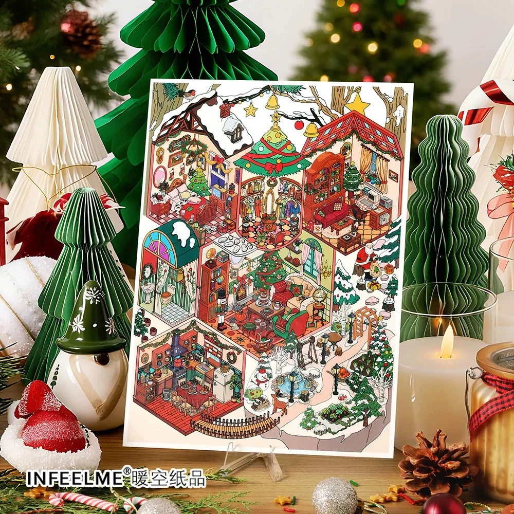 my-little-house-volume-13-adesivos-cenicos-25d-com-tema-festivo-arte-de-colagem-pop-up