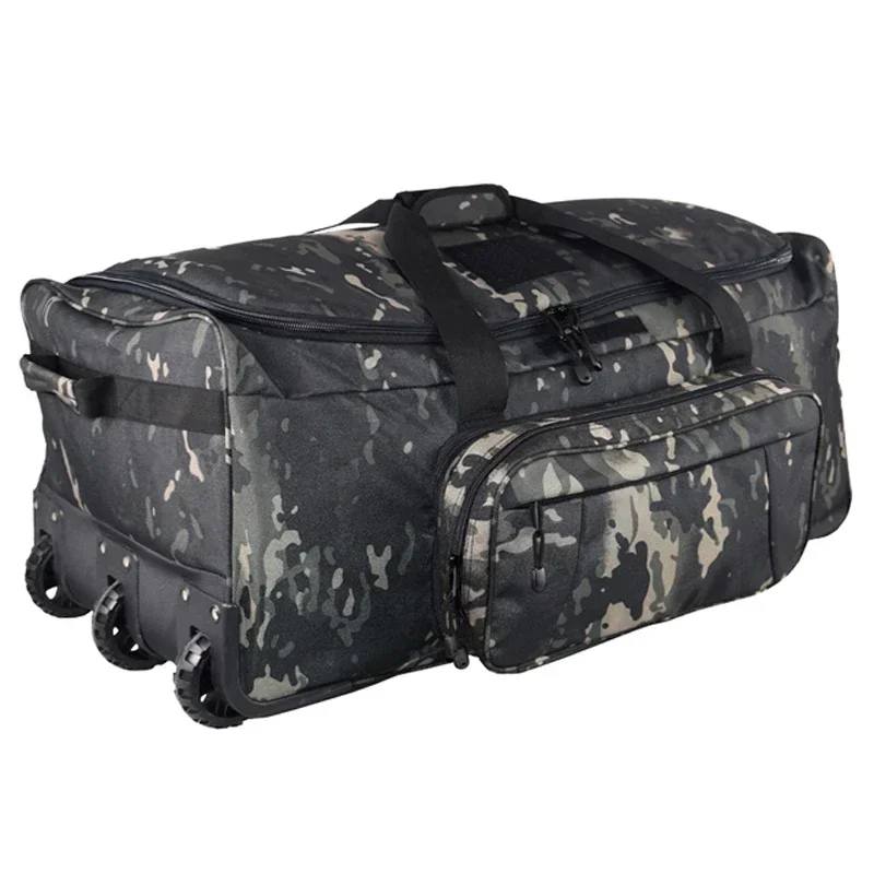 Extra Large Rolling Duffel Bag Military Tactical Wheeled Deployment Trolley Duffel Bag Heavy-Duty Camping Hiking Running Trekkin