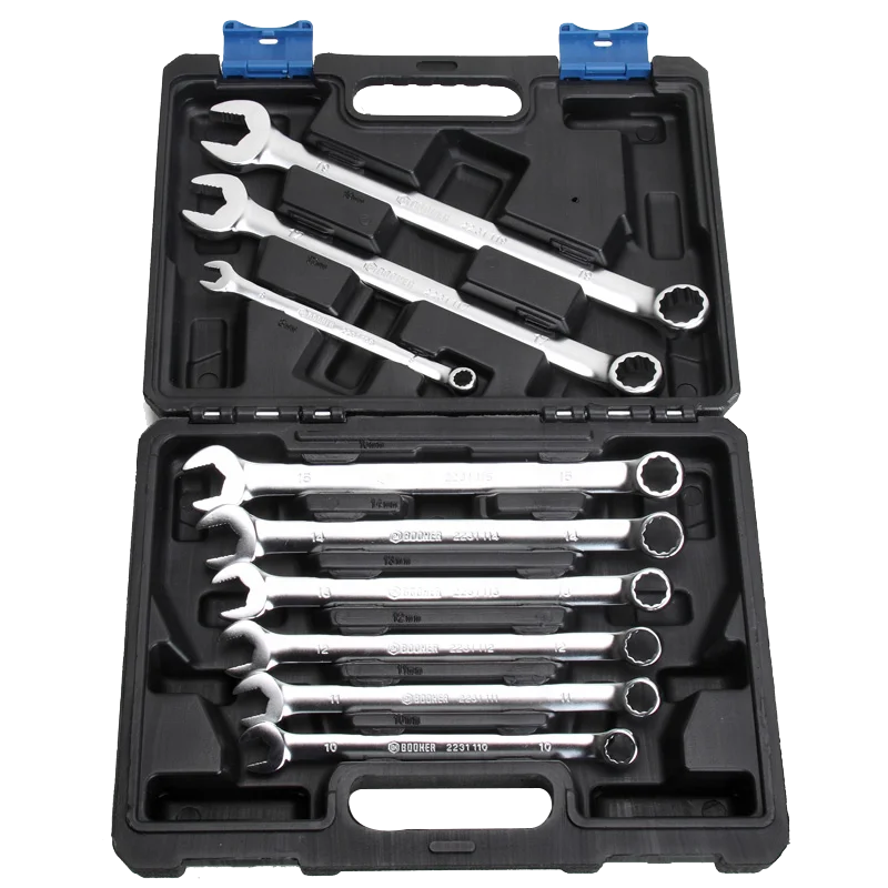 Durable Plastic Box Packaging Of 9pcs Chrome Vanadium ANSI Standard Comb Wrench Set