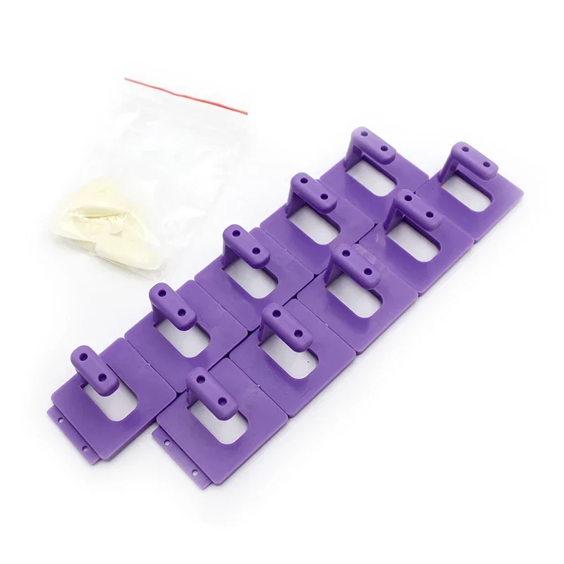 10Pcs Detachable Practice Display Stand Holder & 10Pcs False Nail Tips Manicure Nail Art Tool Set
