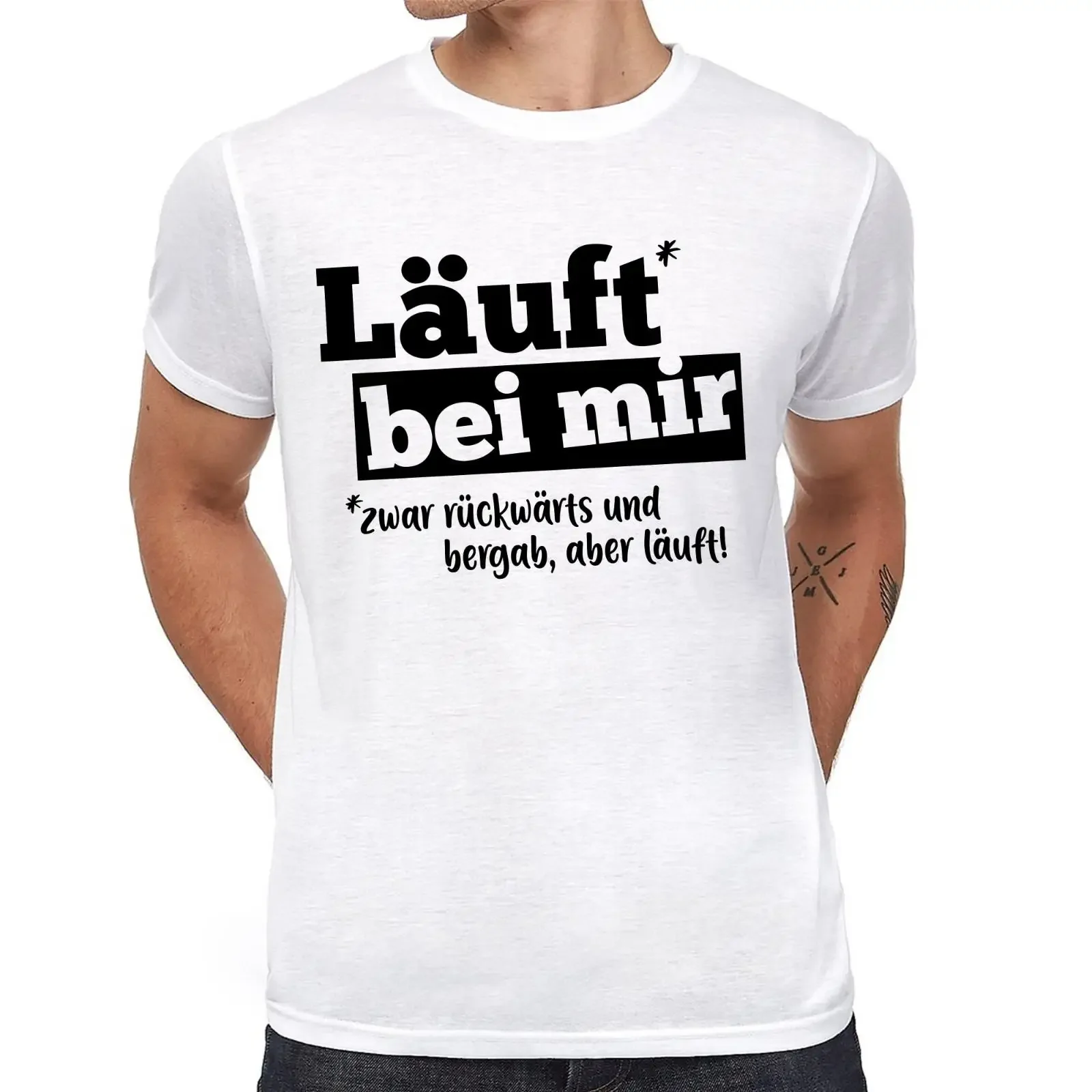 RUNS WITH ME Although Backwards And Downhill Sayings Funny Comedy Fun T Shirt vintage Washed Top For Everyday Wear streetwear