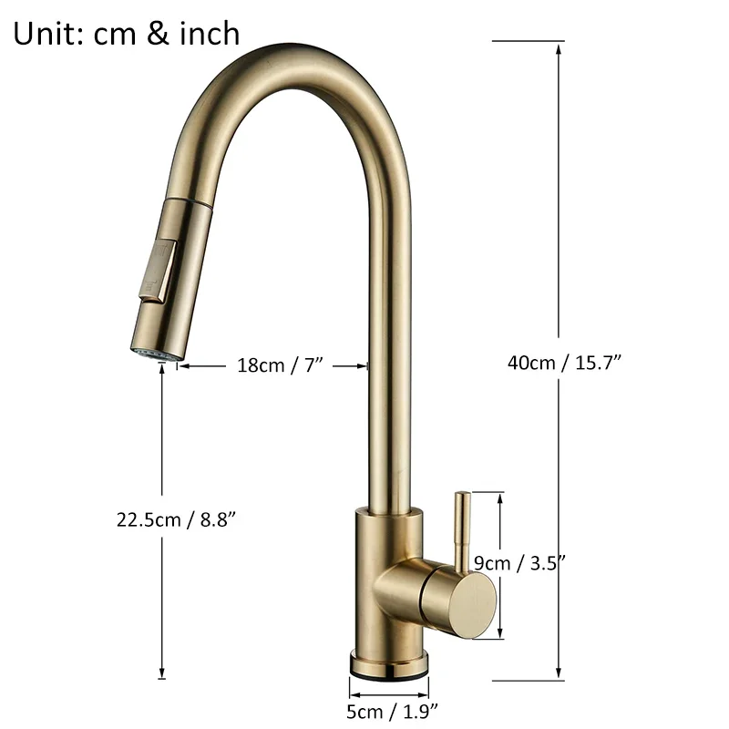 Brushed Gold Touch Sensor Kitchen Faucets Sensitive Smart  Control Faucet Mixer Tap     Taps