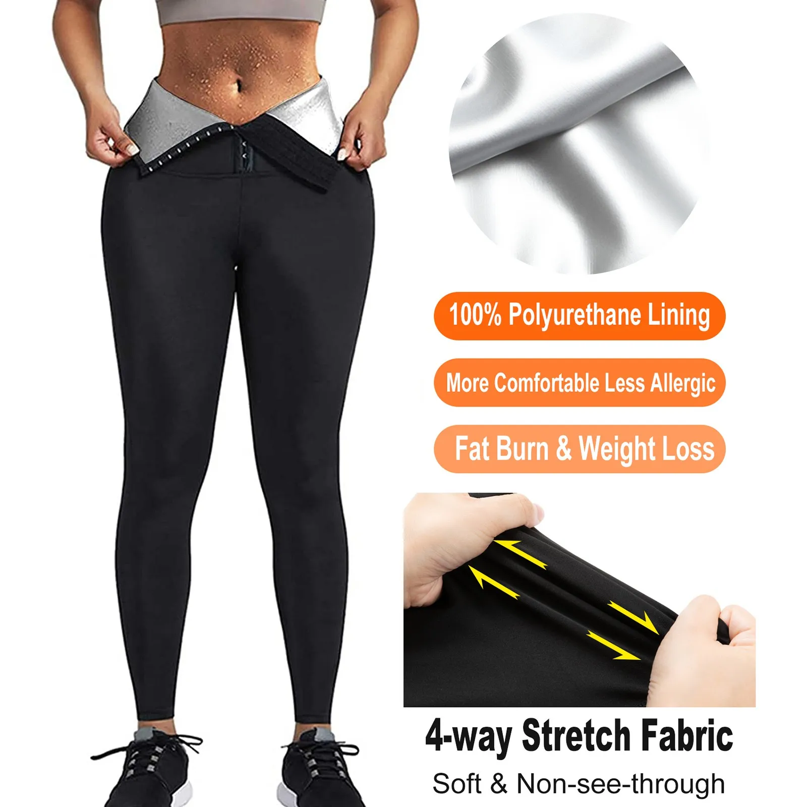 Sweat Sauna Pants For Women High Waist Trainer Slimming Leggings Compression Workout Body Shaper Thighs Yoga Pants Lot Small