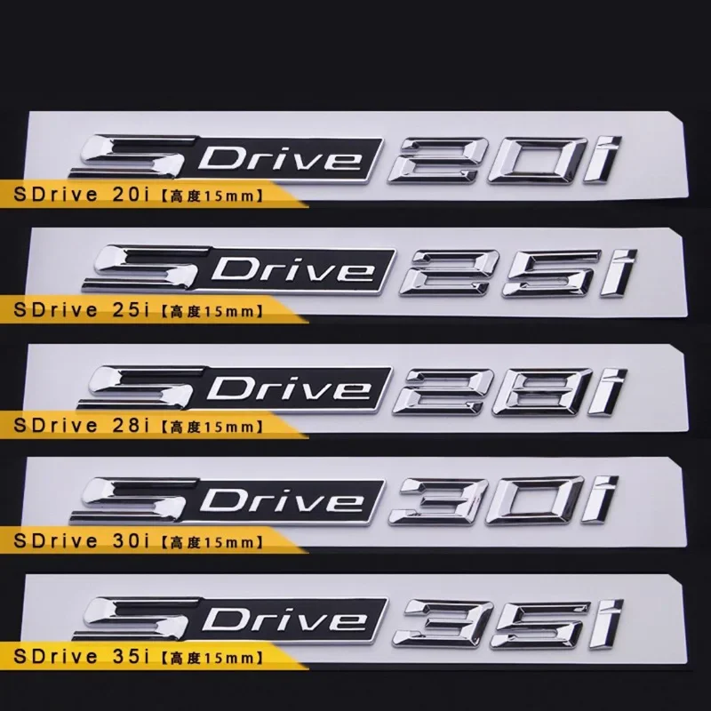 

Car 3D ABS SDrive 20i 25i 28i 30i 35i 40i 48i 50i Logo Fender Body Trunk Badge Emblem Decals Sticker For BMW X1 X3 X5 Z4 E48 F48