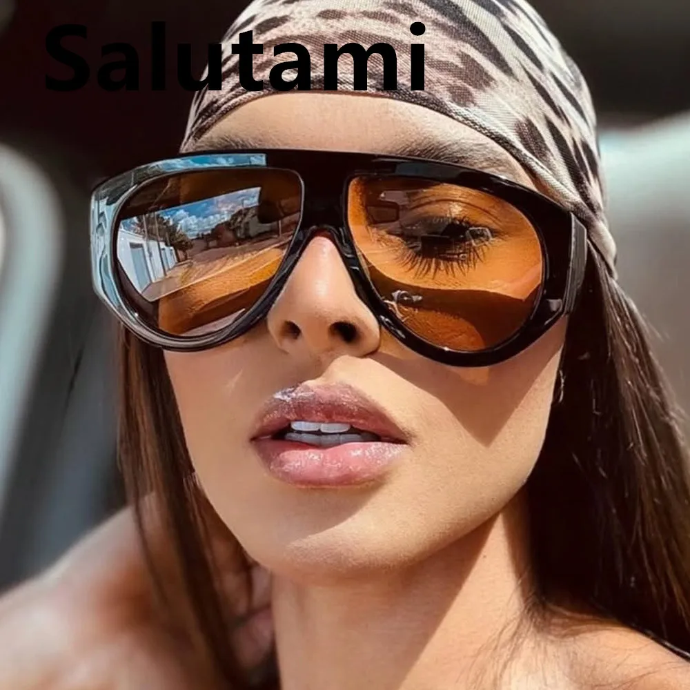 new fashion sunglasses for owmen men vintage oversized oval green brown gradient sun glasses ladies trendy elegant shades uv400