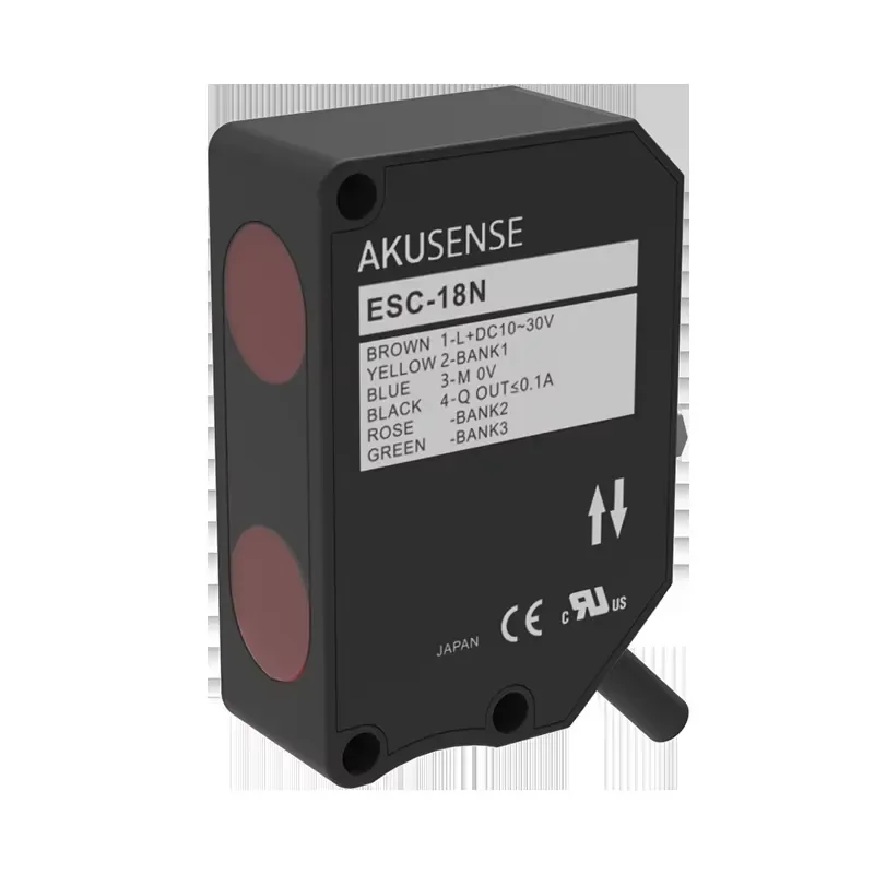 AkuSense ESC-18P Color Mark/Detection Photoelectric Photocell Sensor with 182mm Sensing Distance and IP67 Protection