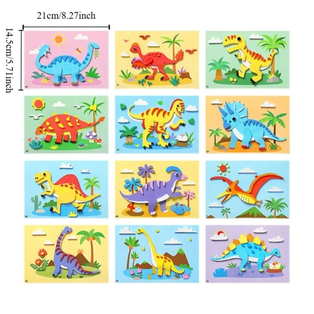 Cartoon EVA Foam Sticker 3D Reusable Montessori Educational Toys Funny Parent-Child Interaction Toys Children Education