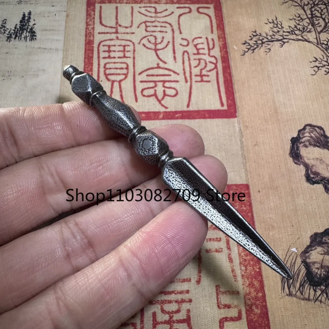 Nepal Tibetan Tiantie Mysterious Iron Artifact Vajra Demon Suppressing Pestle Pendant Ornament Jewelry Secret Supplies 85mm