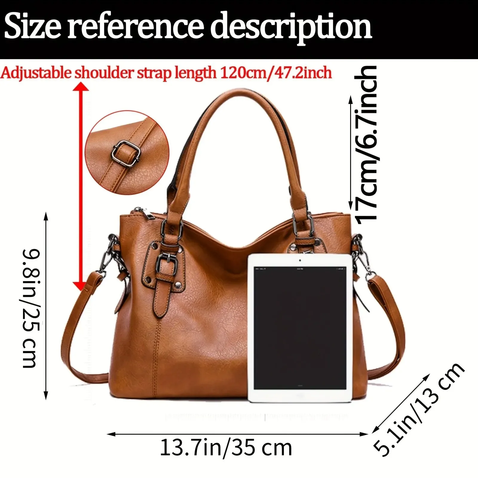 Large Capacity Tote Bag Retro Designer Women Handbags Soft Pu Leather Multi-pocket Casual Ladies Shoulder Crossbody Bag