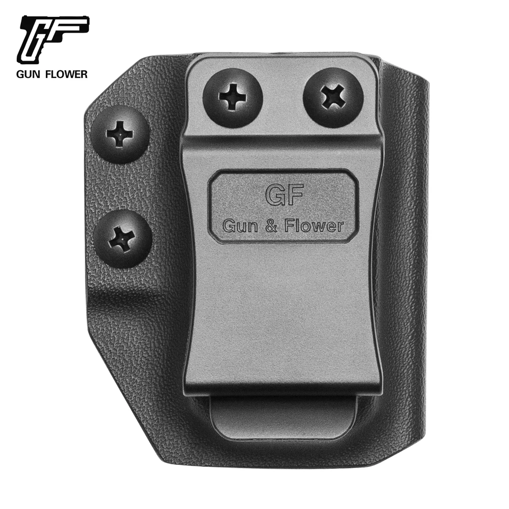 Gun&Flower Tactical Duty Gear Double Stack Single Mag Holster 9mm Kydex Pouch Holder with Belt Clip fit 1.5'' Width Belt