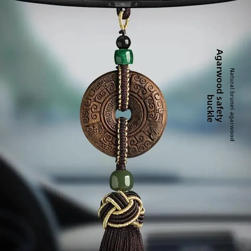 

Elaborately Carved High-grade Aloes Car Accessories in And Out of Ping An Buckle Men and Women 2026 Car Rearview Mirror Charms