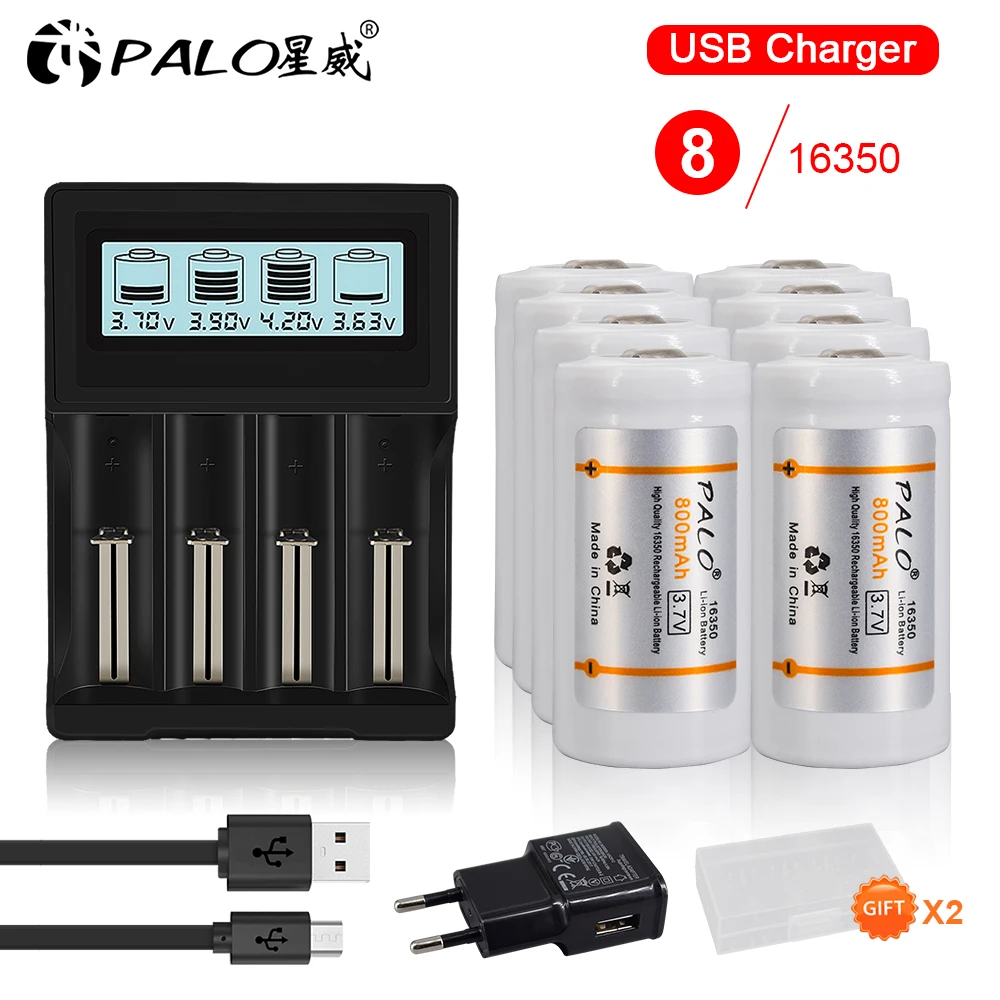 PALO 3.7V CR123A akumulator litowo-jonowy 800mAh RCR 123 16340 16350 akumulatory litowe do Arlo kamera ochrony L70 Flashligh