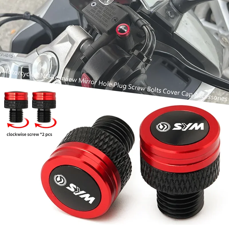 

Motorcycle CNC Rearview Mirror Hole Plug Screw Bolts Cover Cap Accessories For SYM CRUISYM GTS 300 GTS 300i JOYMAX Z 125 250 300