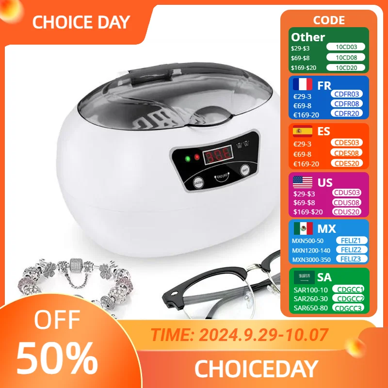 

Digital Timer Ultrasonic Cleaning Jewelry Machine Glasses Watch Razor Ultrasonic Sterilization Cleaning Machine Can Be Timed