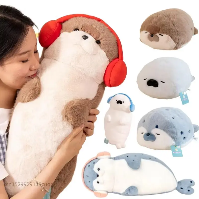

Kawaii Cartoon Sea Creature Sea Otter Plush Doll Pillow Blue Seal Sea Otter Stuffed Animal Birthday Gift For Boys And Girls Gift