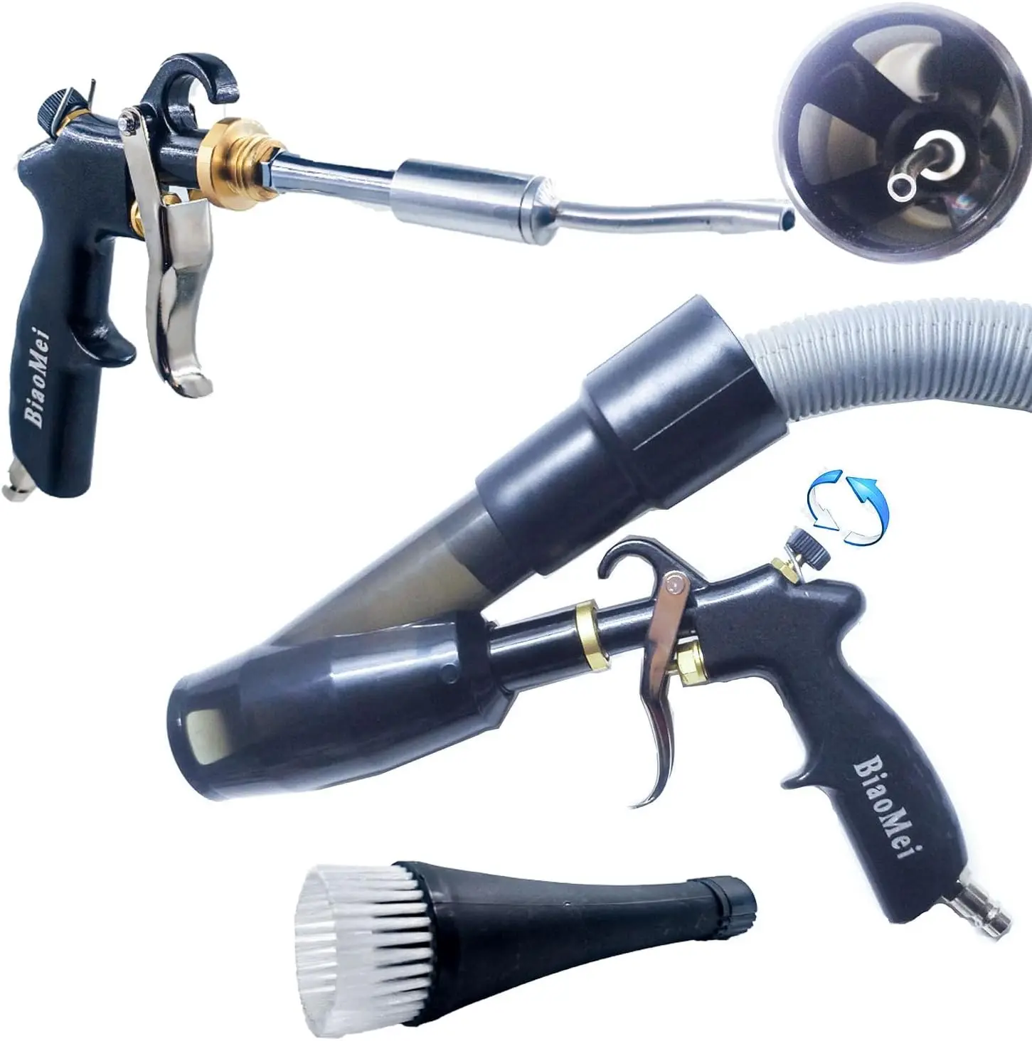 Tornador Air Blow Gun & Vacuum Gun, Tornado Cleaning Gun Quickly Blasts Dirt and Dust from Surface Works with Air Compressor (2i