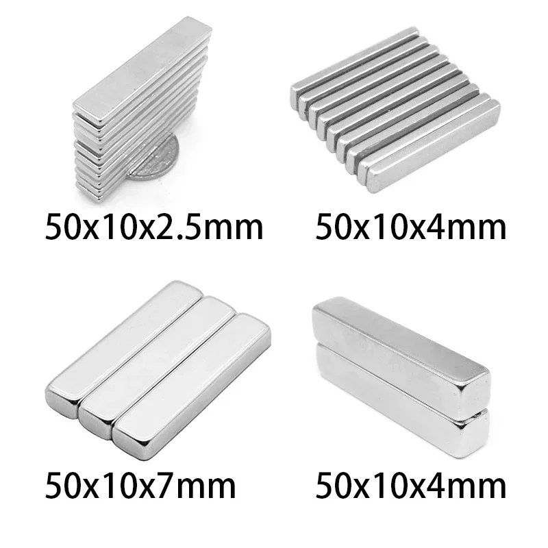 50x4x2mm 50x5x4mm 50x10x4mm 50x10x10mm Neodymium Magnet N35 Permanent NdFeB Magnets Rare Earth Neodymium Square Strong Magnet