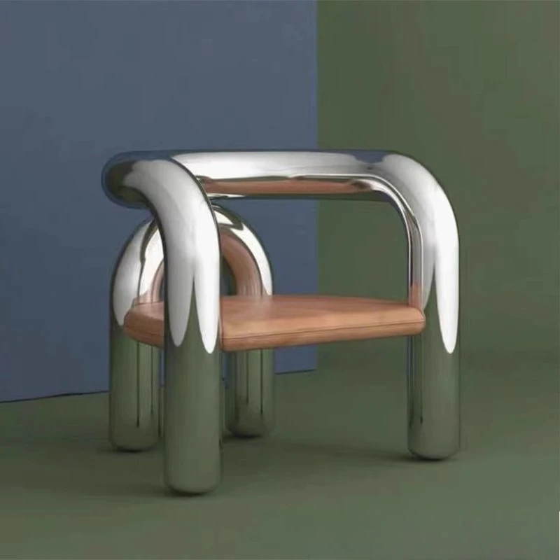 

Minimalist art electroplating elbow armchair single leisure chair Internet celebrity living room special-shaped sofa chair