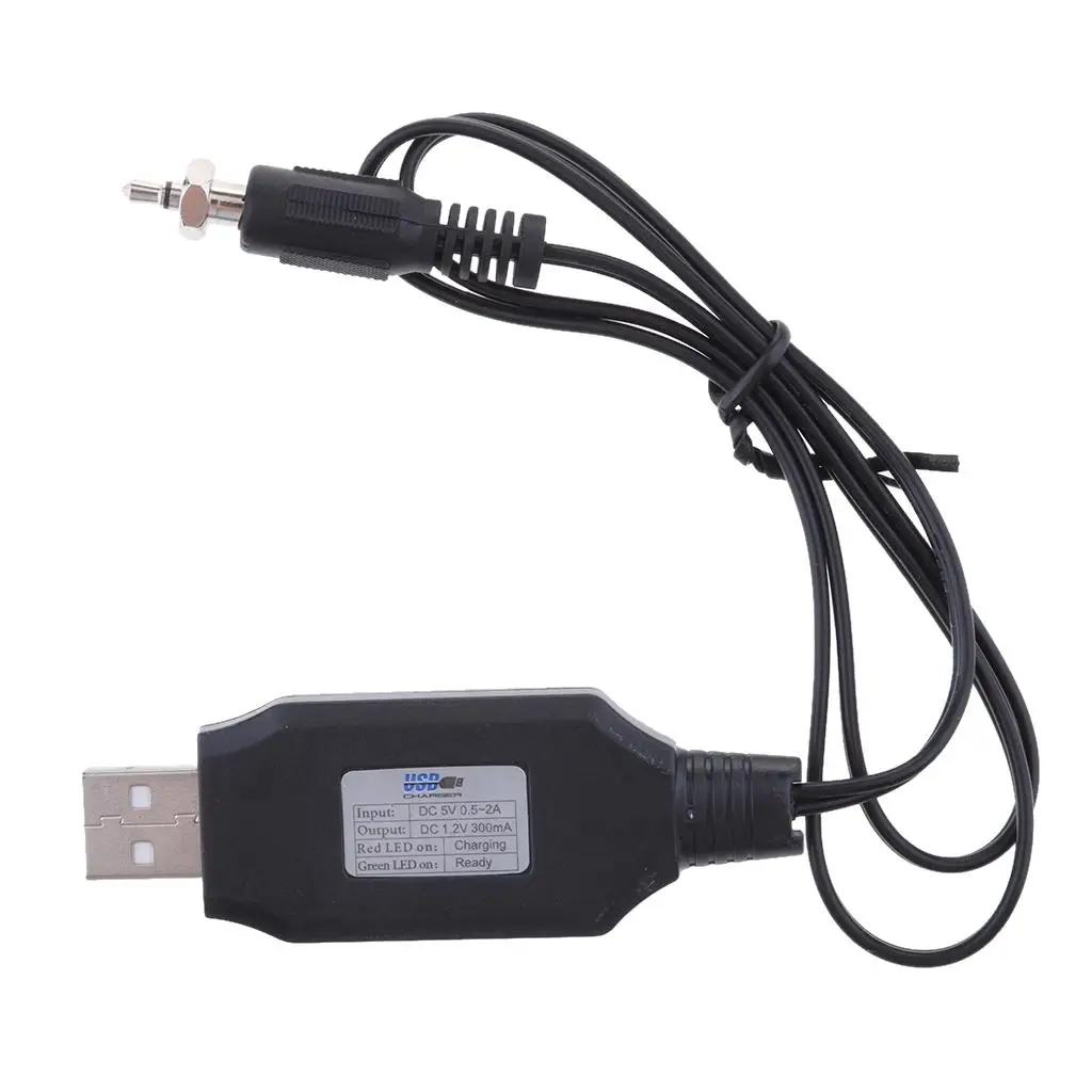 1.2V USB Male to Glow Plug Connectors Ignitor Driver Charger Adapter Cable Cord for UAV