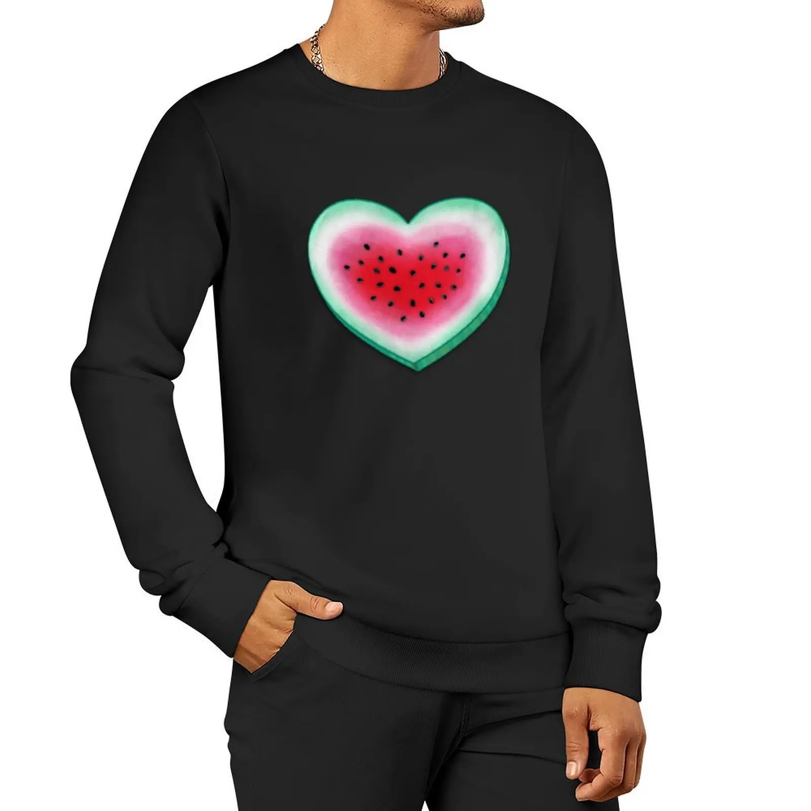 Summer Love - بلوفر على شكل قلب البطيخ ملابس شتوية معطف رجالي ملابس رياضية ملابس أنيمي بلوزات بقلنسوة