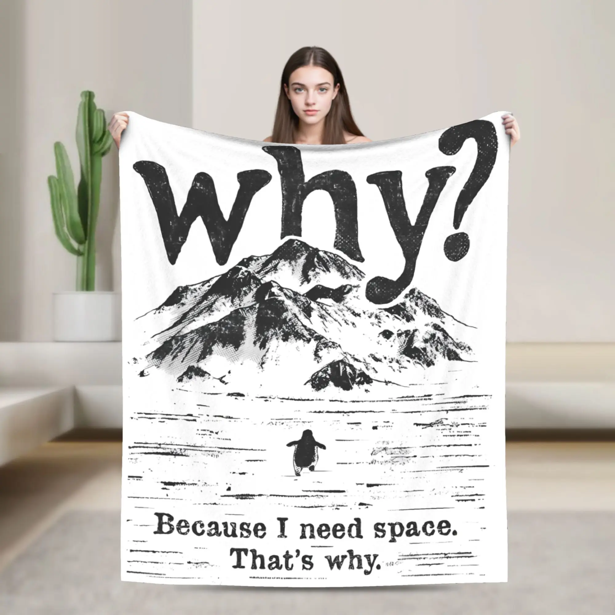 

Nihilist Penguin Blankets But Why Penguin Plush Funny Warm Throw Blankets for Chair Covering Sofa All Season,