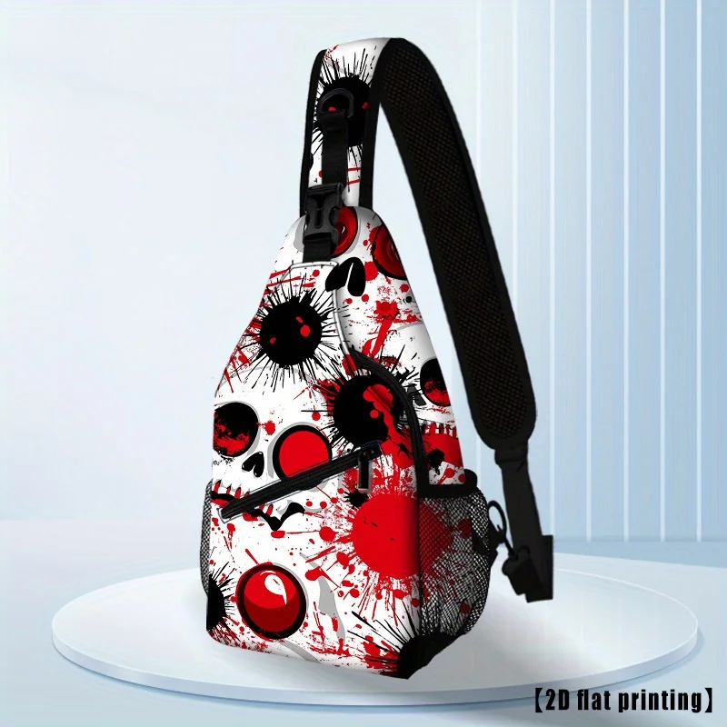 Crossbody Bag with Adjustable Strap Gothic Chest Backpack, Large Capacity Compact Purse for Women/Men, Lightweight Daypack