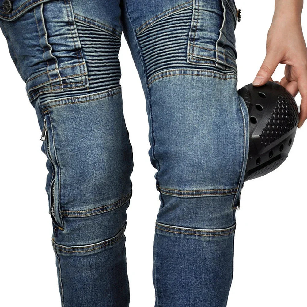 Motorcycle Riding Jeans Protective Pants for Women Stretch Anti-Fall Protection With 4 X Upgrade CE Armor Knee Hip Pads