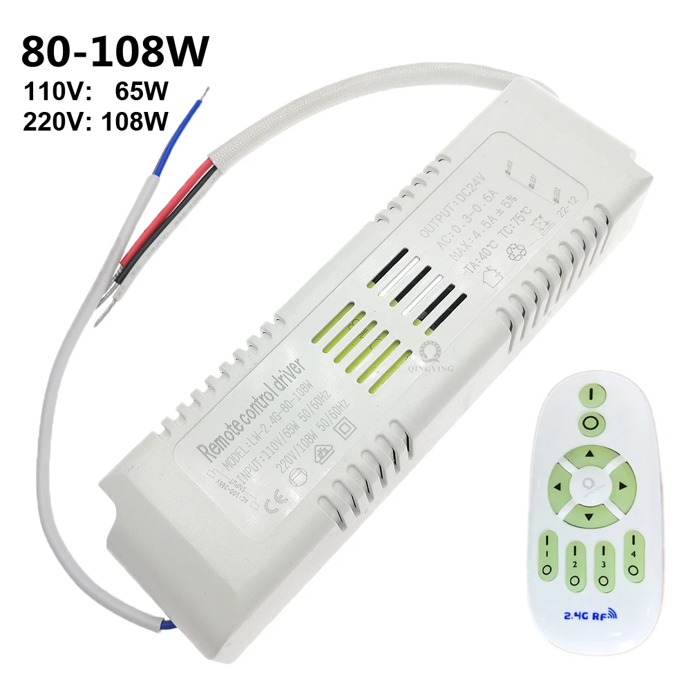 Output 24V 2.4G remote control LED driver  80-108W power suppply for dual colors LED strip dimming and color changing