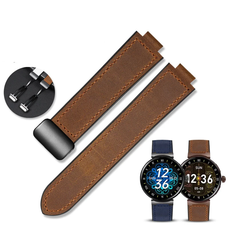 Para relógios LV com pulseira marrom, série Louis Vuitton Tambour, pulseira de couro com fivela magnética, 20 * 14mm, 20 * 12mm