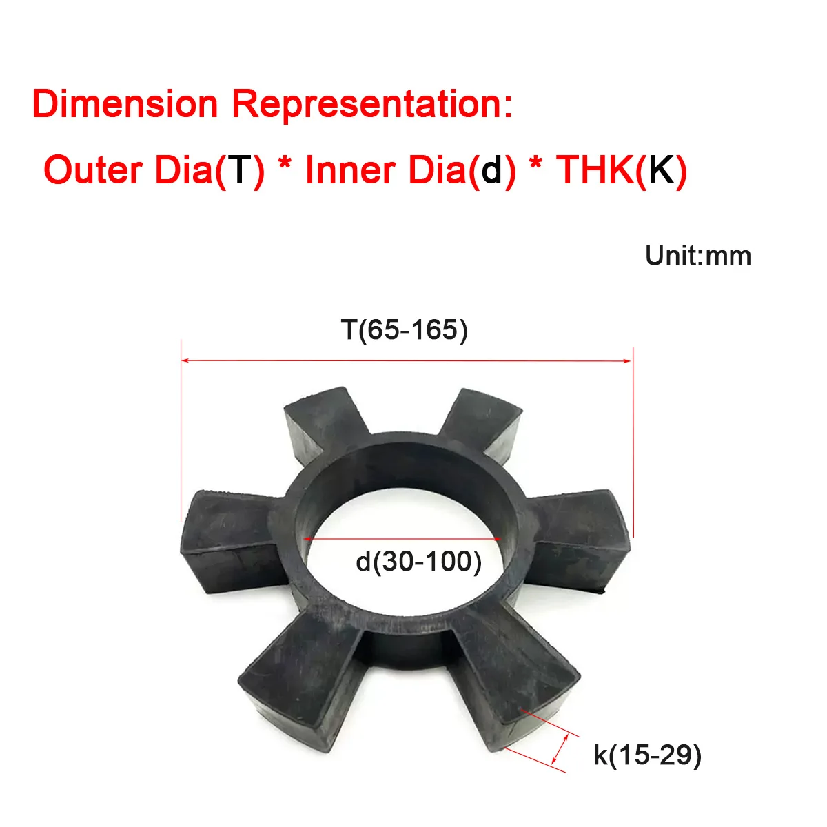 

Rubber Coupling Buffer Pad t-Shaped Plum Blossom Hexagonal Water Pump Wheel Pad Elastic Rubber Block