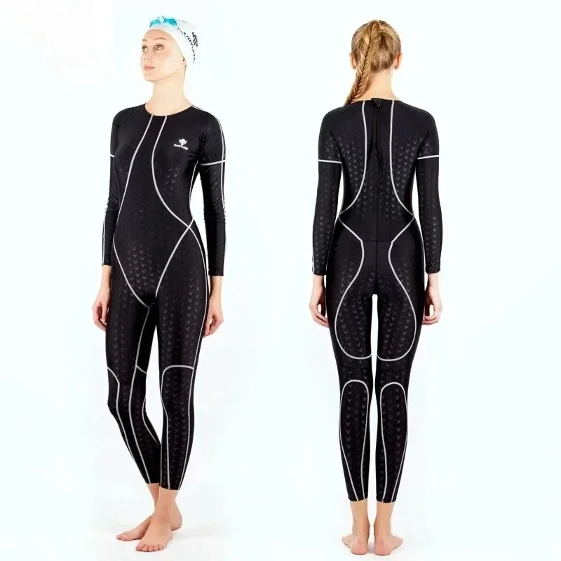 Fanceey Unisex Long Sleeve Scuba Diving Suit Full Body Wetsuit One Piece Woman Swimsuits Spearfishing Surf Swimming Swimwear