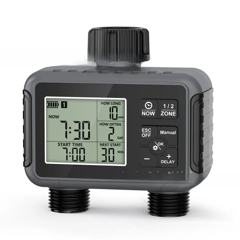 

Water valve irrigation timer double outlet outdoor courtyard grassland intelligent watering controller automatic watering device