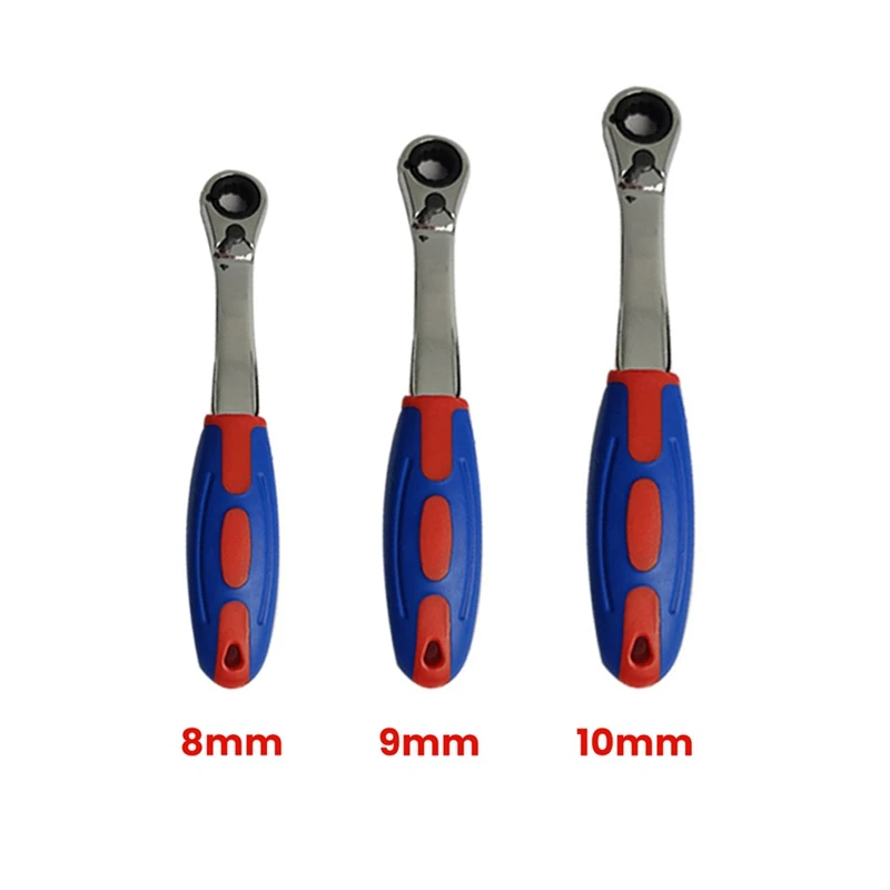 2 Pieces Of Plastic Handle Dual-Purpose Ratchet Wrench Household Hardware Tools