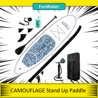 FunWater CAMOUFLAGE Inflatable Stand Up Paddle Board 10'' Long 30' Wide 6' Thick Blue High Density PVC Air Valve