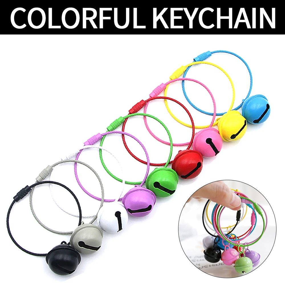 小さなベルの形をしたカラフルなステンレス製のキーホルダー,ハンドバッグのペンダント,キャンプ用品,旅行かばん,DIYアクセサリー,1.5mm, 5〜100個