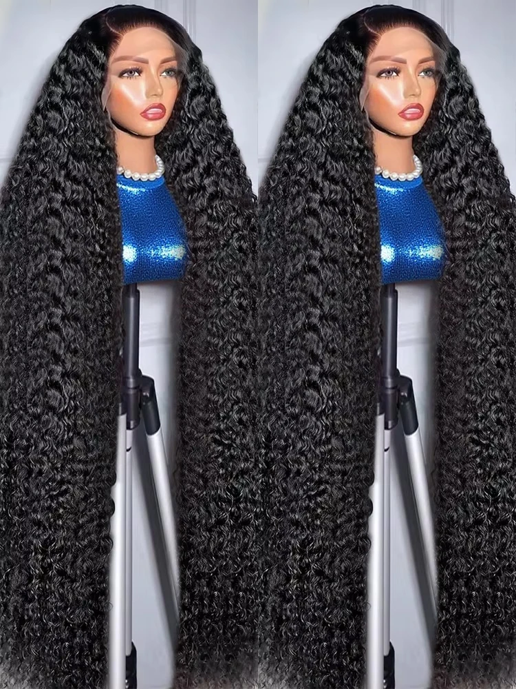 

300% 13X6 360 HD Deep Wave Lace Frontal Wig Brazilian 40 46Inch 13X4 Loose Water Curly Wave Lace Front Human Hair Wigs For Women