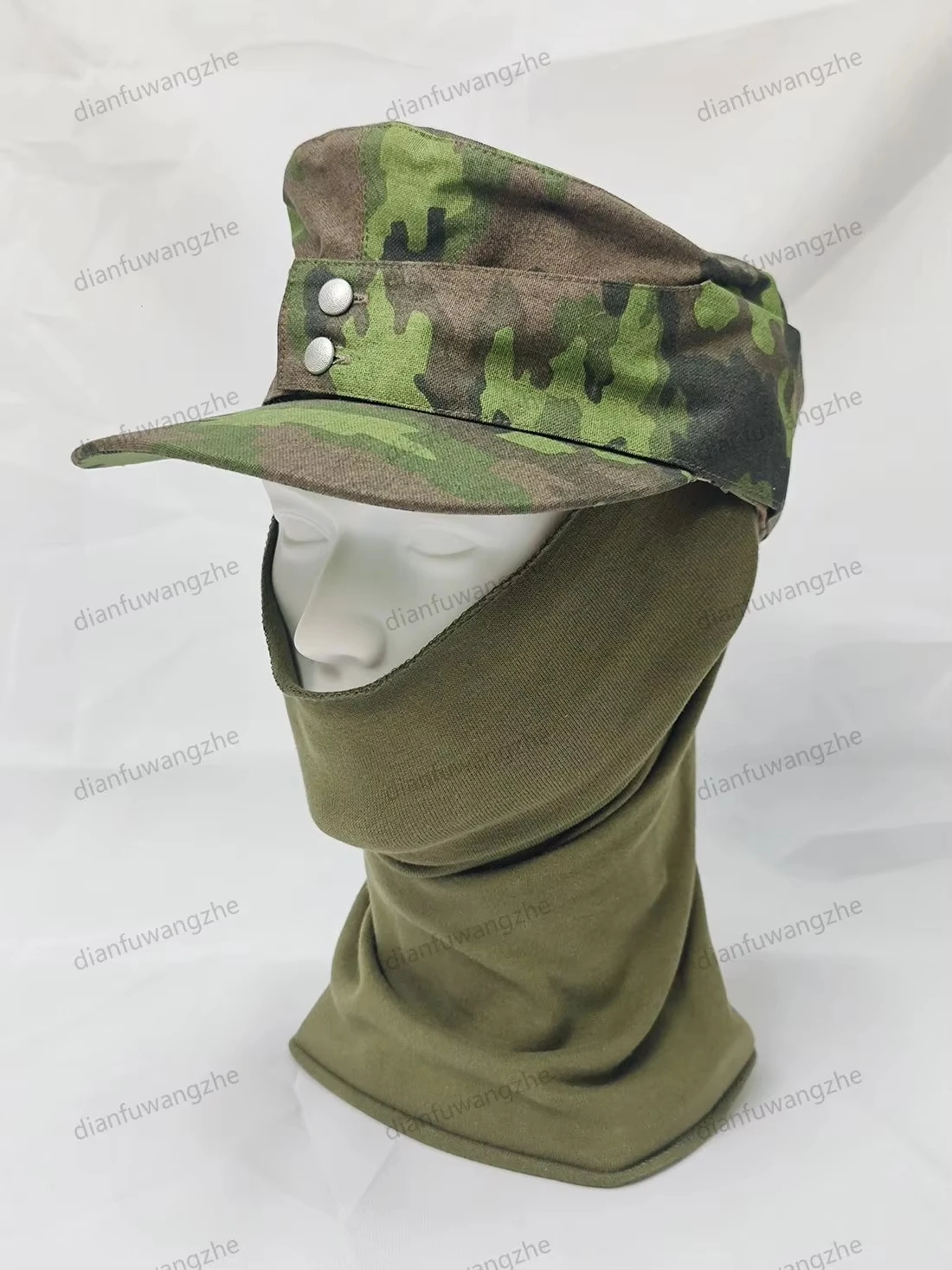 WWII WW2 German Style M43 Field Cap Tactical Camouflage Cotton Mountain Hat for Collection and Display