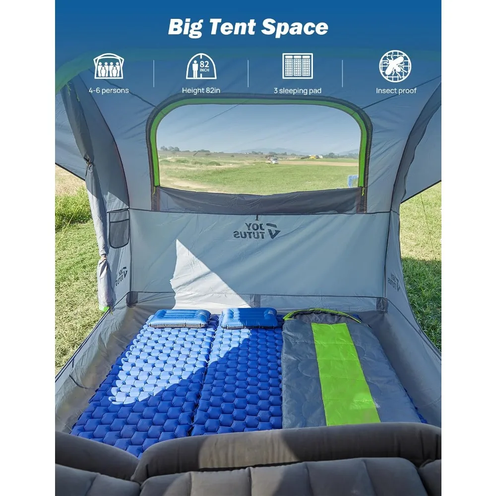 خيمة التخييم SUV مع ذبابة المطر، وخيمة سيارة ذات باب مزدوج تتميز بأعمدة الألومنيوم ومأوى الباب الخلفي SUV المقاوم للماء