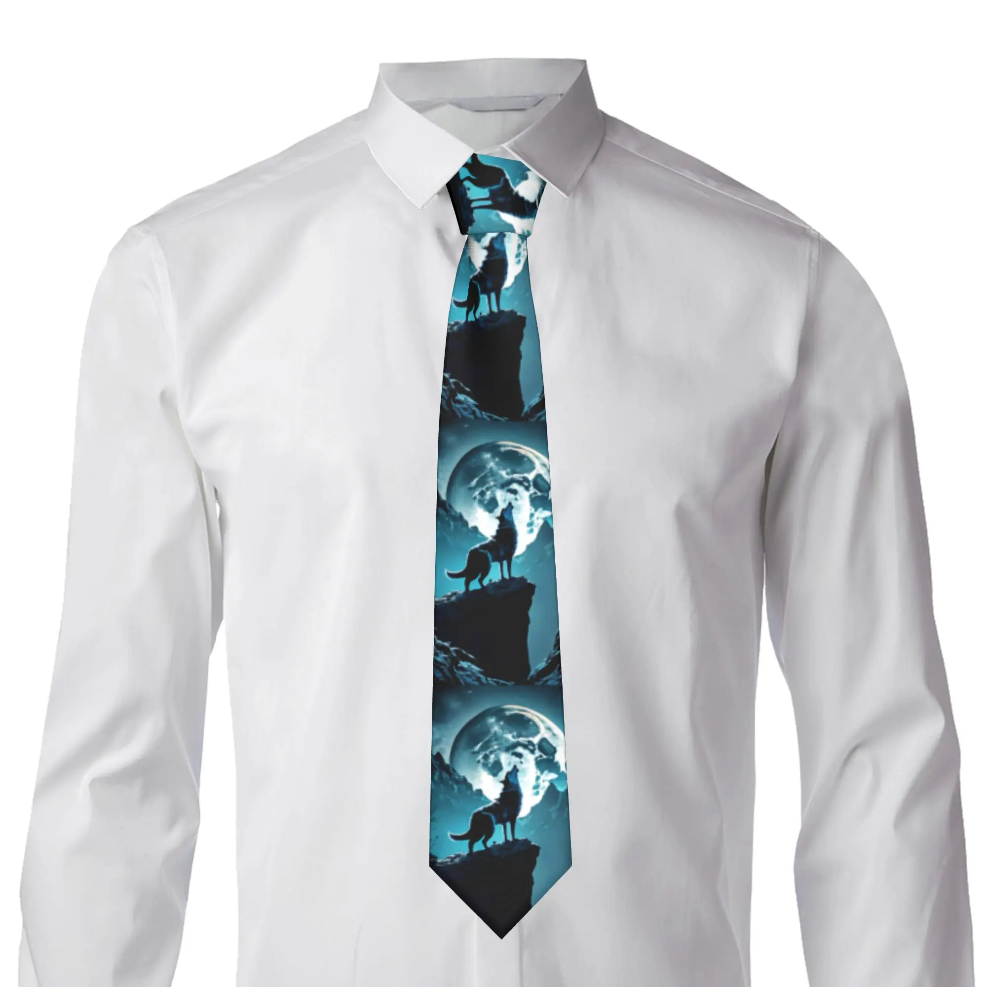 Animal Wolf Tie Mens Classic Silk  Neckties for Office