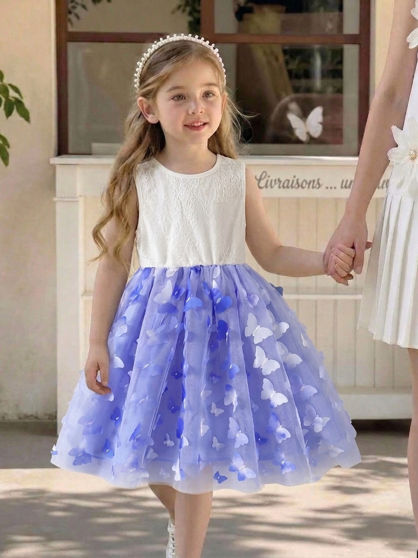 Summer Girls Dress Lace Tank Bodice 3D Butterfly Mesh Tulle Tutu Dress Princess Birthday Party Outfits Kids Clothing 1-6 Years