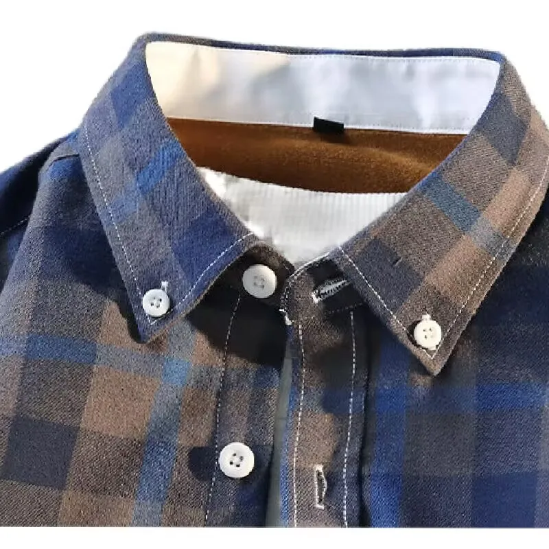 قميص مخطط جديد لخريف 2025 للمراهقين بأكمام طويلة وفضفاض مناسب غير رسمي ملابس الشارع بأزرار للأسفل قميص موضة الشباب #4