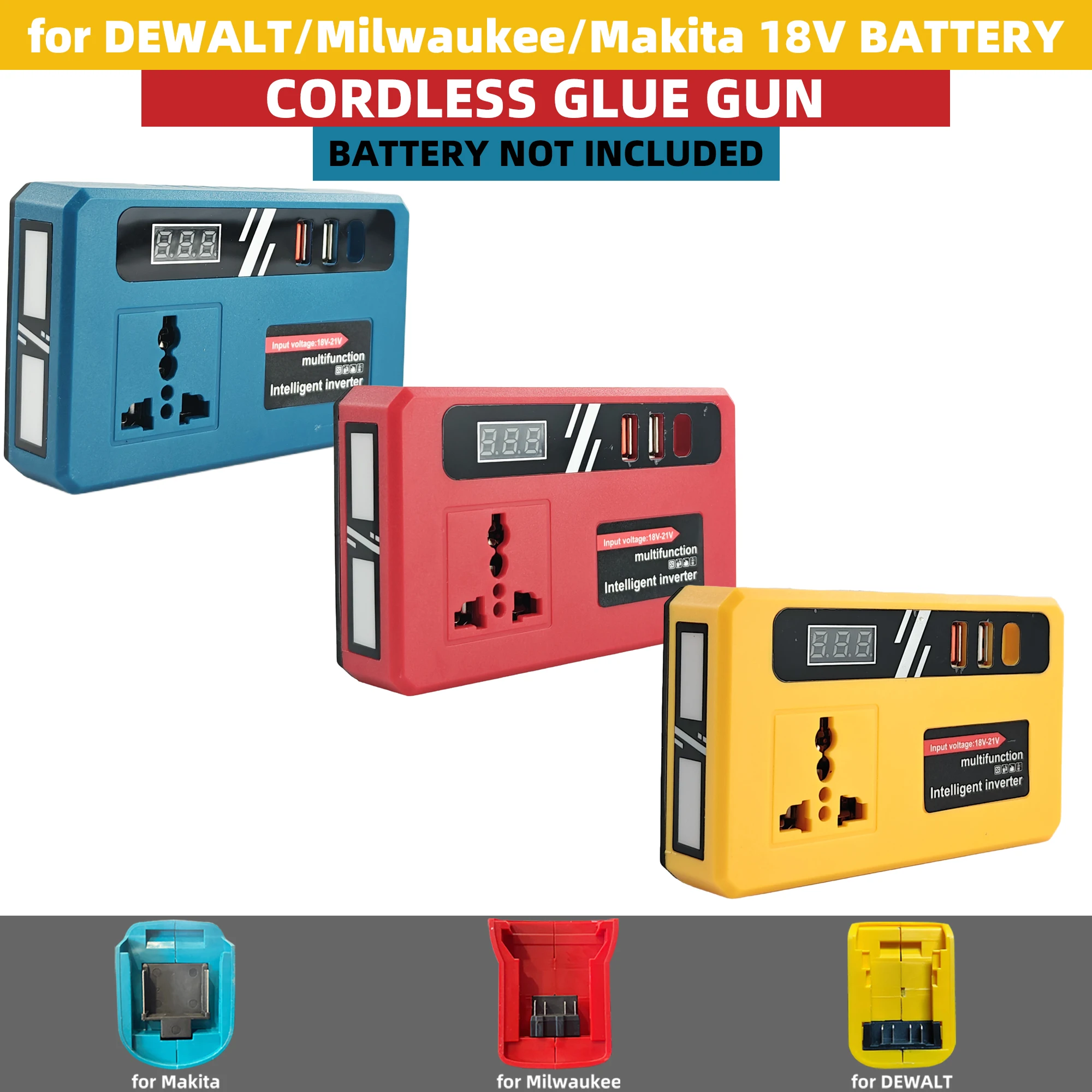 

120W Lithium Battery Inverter Power Bank 18V/21V to 220V Multi-Functional Smart Home Transformer with LED Lighting