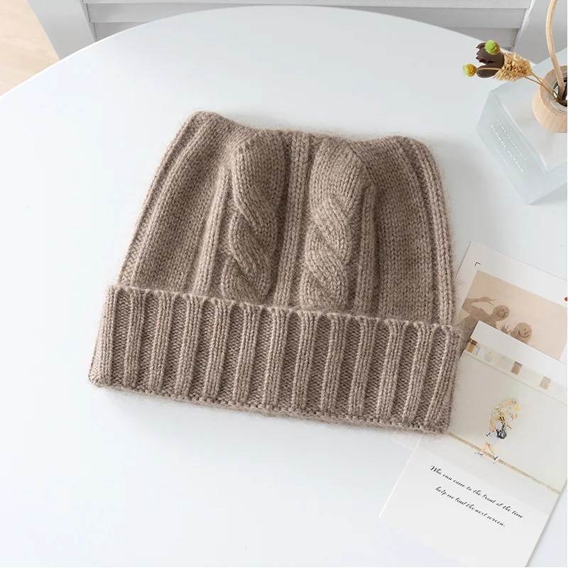 Children's Ear Protection Hat 100% Cashmere Hat for Boys and Girls Warm Knit Versatile and Fashion Cat Head Hat Autumn Winter.