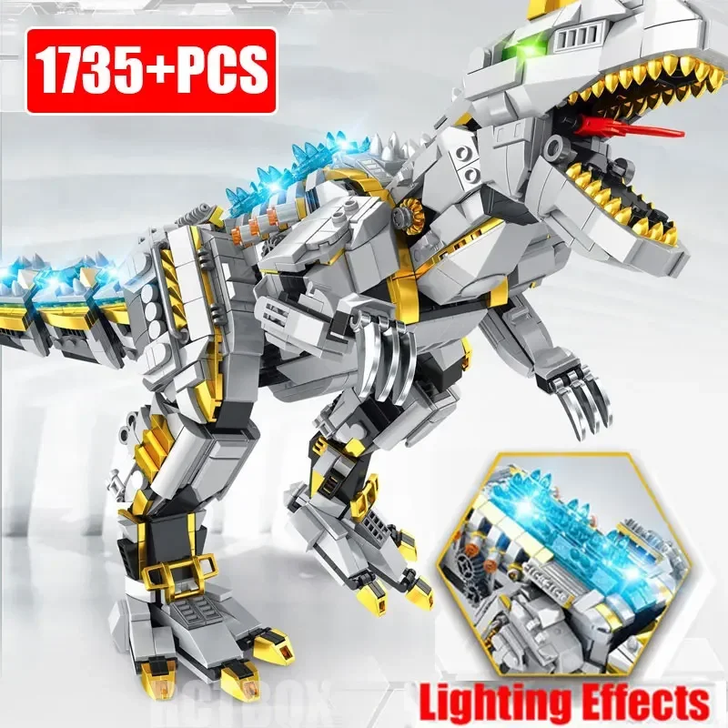 

Creativity Jurassic Park Dinosaur World T-Rex Spinosaurus Building Block Light Mechanical Dragon MOC Bricks Toy for Boy Gift