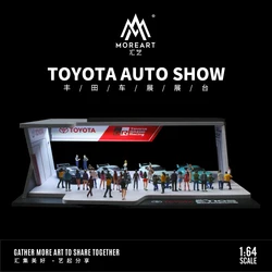 TIMEMICRO+MoreArt 1/64 Toyota Motor Show Booth Light version scene model with light miniature action figures & car model display