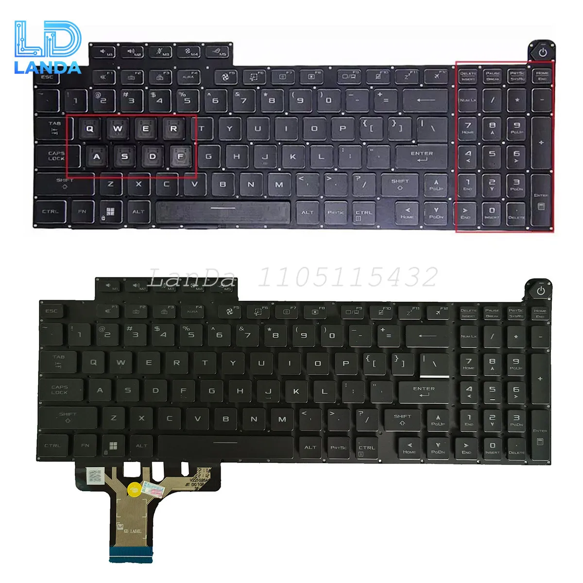 

Laptop Keyboard For ASU-S ROG Strix G814J G834 G834J G834JZ RGB Backlit US 18"