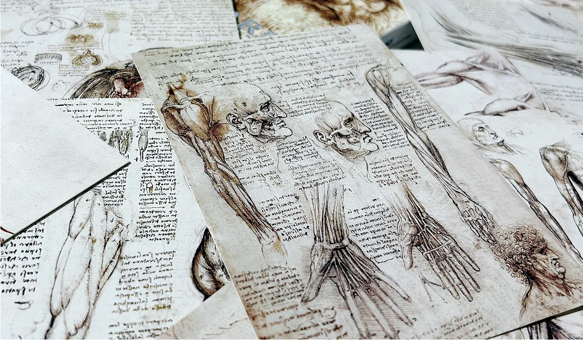 30Sheets/Lot Leonardo Da Vinci Sketch Painting Postcard Vintage Art Greeting Card Message Gift Postcards For DIY  Decoration
