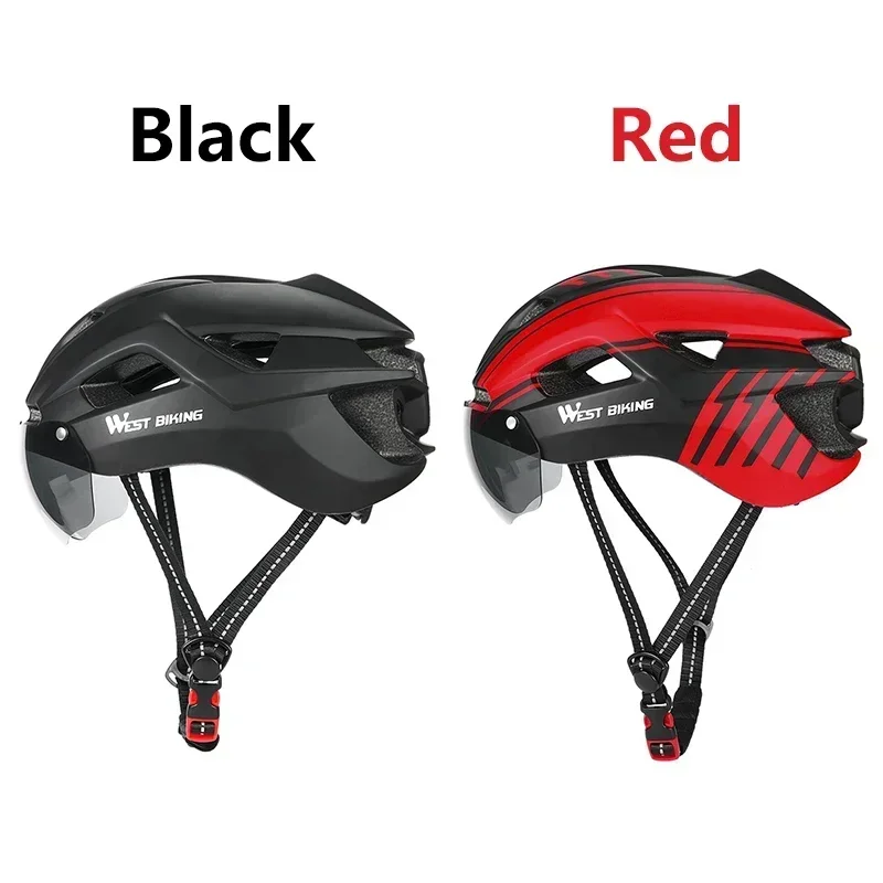 غرب ركوب الدراجات خوذة دراجة مع ضوء الذيل MTB الدراجات الرجال النساء نظارات خوذة الطريق الدراجة مصبوب بشكل متكامل المعدات قبعة السلامة