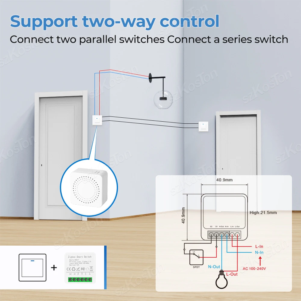 16A Mini ZigBee Smart Switch eWeLink Smart Home DIY Breaker Relay for SmartThings Alice Alexa Google Home Assistant Zigbee2MQTT