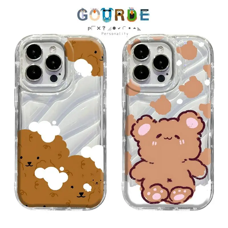 

Gourde Creative Funny Casing Bubble Bear Pattern Phone Case for Iphone 15 14 12 13 11 Pro Max IP 7 8 Plus Iphon X XS XR Xs Max